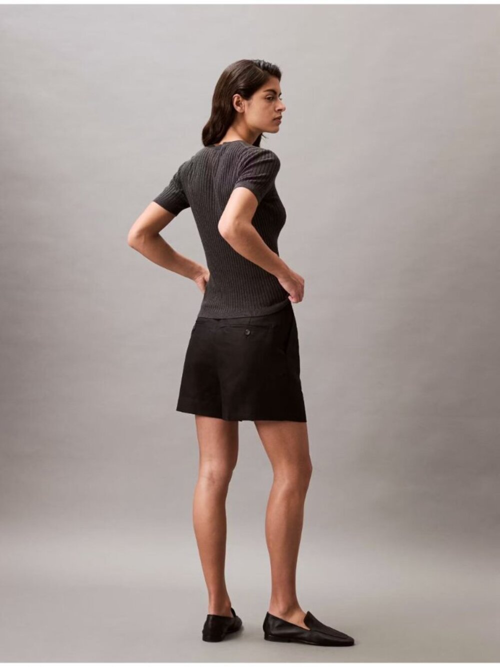 NEW Calvin Klein Women's 14 Structured Linen Tailored Shorts • Reg Price $99